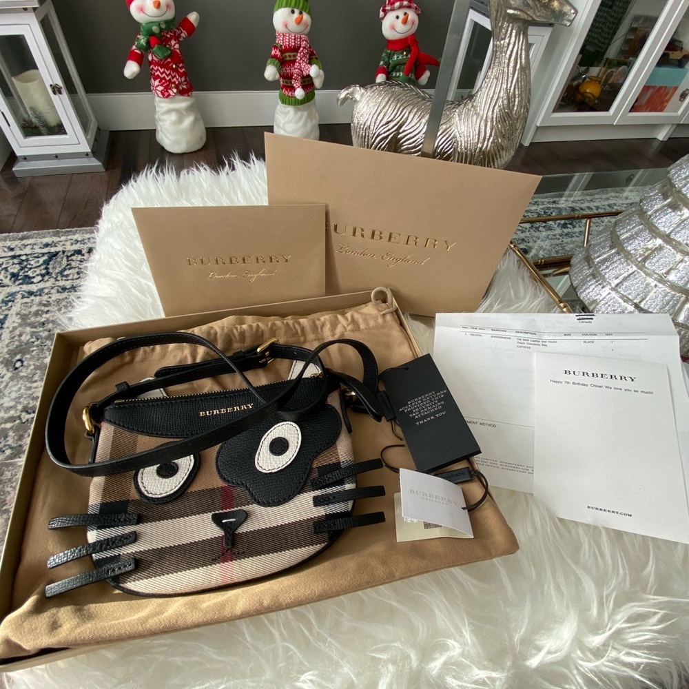 Burberry Black and Brown Checkered Crossbody Bag